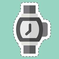 Sticker line cut Wristwatch. related to Jewelry symbol. simple design editable. simple illustration vector