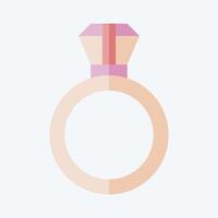 Icon Diamond Ring. related to Fashion symbol. flat style. simple design editable. simple illustration vector