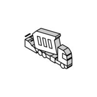 truck pouring building materials isometric icon vector illustration