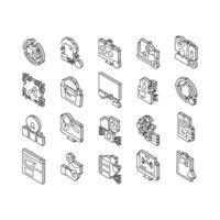 Incident Management Collection isometric icons set vector