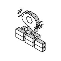 servers communication neural network isometric icon vector illustration