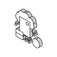 cloud storage incident isometric icon vector illustration