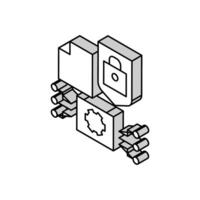 electrónico documentos proteccion isométrica icono vector ilustración