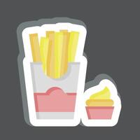 Sticker French Fries. related to Fast Food symbol. simple design editable. simple illustration vector