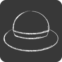 Icon Hat. related to Kenya symbol. chalk Style. simple design editable. simple illustration vector