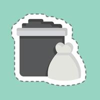 Sticker line cut Trash. related to Picnic symbol. simple design editable. simple illustration vector