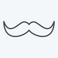 Icon Mustache. related to Fashion symbol. line style. simple design editable. simple illustration vector