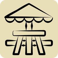 Icon Picnic Table. related to Picnic symbol. hand drawn style. simple design editable. simple illustration vector