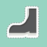 Sticker line cut High Boot. related to Fashion symbol. simple design editable. simple illustration vector