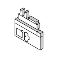 fábrica fabricación automatización isométrica icono vector ilustración