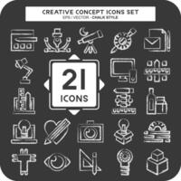 Icon Set Creative Concept. related to Education symbol. chalk Style. simple design editable. simple illustration vector