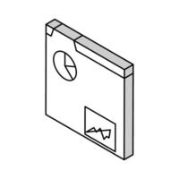 analítica reporte isométrica icono vector ilustración