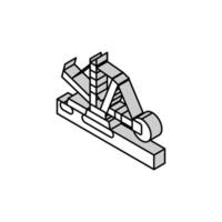 excavator mining stone isometric icon vector illustration