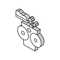 crushing stone machine isometric icon vector illustration