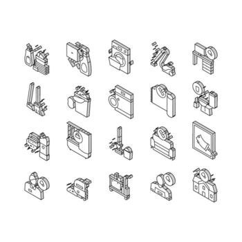 limpieza interna limpieza colección isométrica íconos conjunto vector