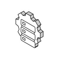 servers work and service isometric icon vector illustration