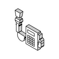 barcode scanner with pos terminal isometric icon vector illustration