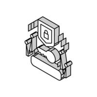 security system isometric icon vector illustration