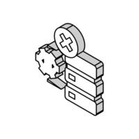 debugging servers isometric icon vector illustration