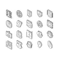 Numbers Numeral Title Collection isometric icons set vector