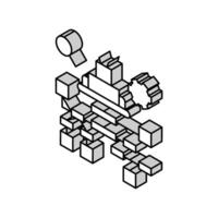 debug researching and fixing isometric icon vector illustration