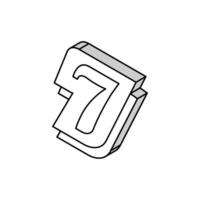 seventh number isometric icon vector illustration