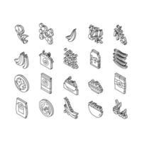 Peas Beans Vegetable Collection isometric icons set vector