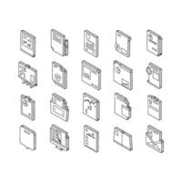 Reports Documentation Collection isometric icons set vector