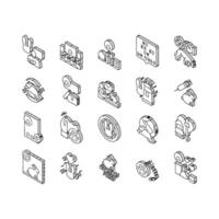 Cruelty Free Animals Collection isometric icons set vector