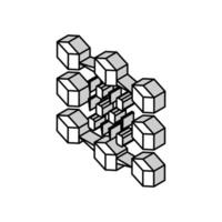 binary neural network isometric icon vector illustration