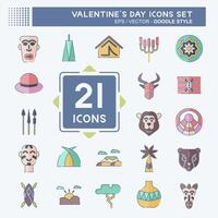 Icon Set Kenya. related to Education symbol. doodle style. simple design editable. simple illustration vector