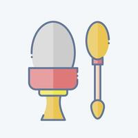 Icon Boiled egg. related to Fast Food symbol. doodle style. simple design editable. simple illustration vector