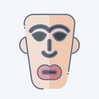 Icon African Mask. related to Kenya symbol. doodle style. simple design editable. simple illustration vector