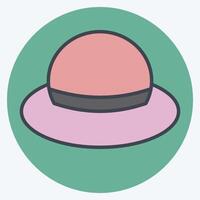 Icon Hat. related to Kenya symbol. color mate style. simple design editable. simple illustration vector
