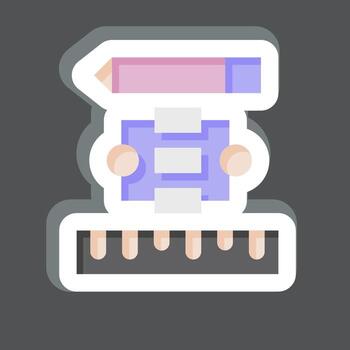 Sticker Project Flowchart. related to Creative Concept symbol. simple design editable. simple illustration vector