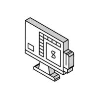 tienda yo Servicio pos terminal computadora isométrica icono vector ilustración