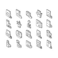 Pet Products Food Collection isometric icons set vector