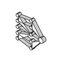 single layer neural network isometric icon vector illustration