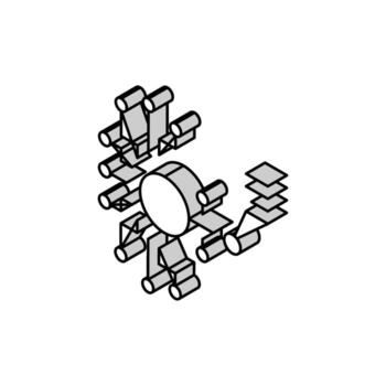 artificial modelo neural red isométrica icono vector ilustración