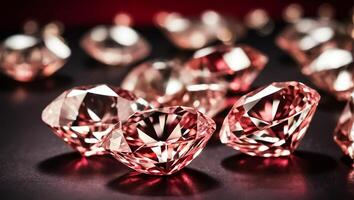 AI generated Beautiful diamonds close up on a dark background photo