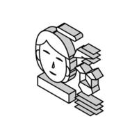 structure of work face id isometric icon vector illustration