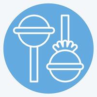 icono piruleta relacionado a rápido comida símbolo. azul ojos estilo. sencillo diseño editable. sencillo ilustración vector