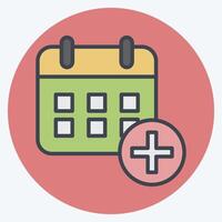 Icon Annual Checkup. related to Medical symbol. color mate style. simple design editable. simple illustration vector