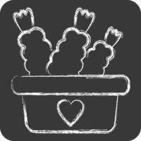 Icon Lunch Box. related to Picnic symbol. chalk Style. simple design editable. simple illustration vector