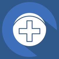 Icon Pharmacy. related to Medical symbol. long shadow style. simple design editable. simple illustration vector