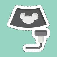 Sticker line cut Ultrasound. related to Medical symbol. simple design editable. simple illustration vector