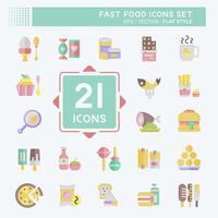 Icon Set Fast Food. related to Restaurant symbol. flat style. simple design editable. simple illustration vector