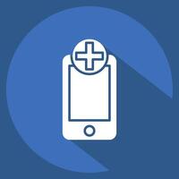 Icon Medical App. related to Medical symbol. long shadow style. simple design editable. simple illustration vector