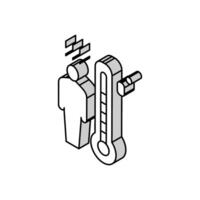 patient high temperature isometric icon vector illustration