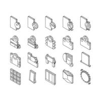 Mirror Installation Collection isometric icons set vector